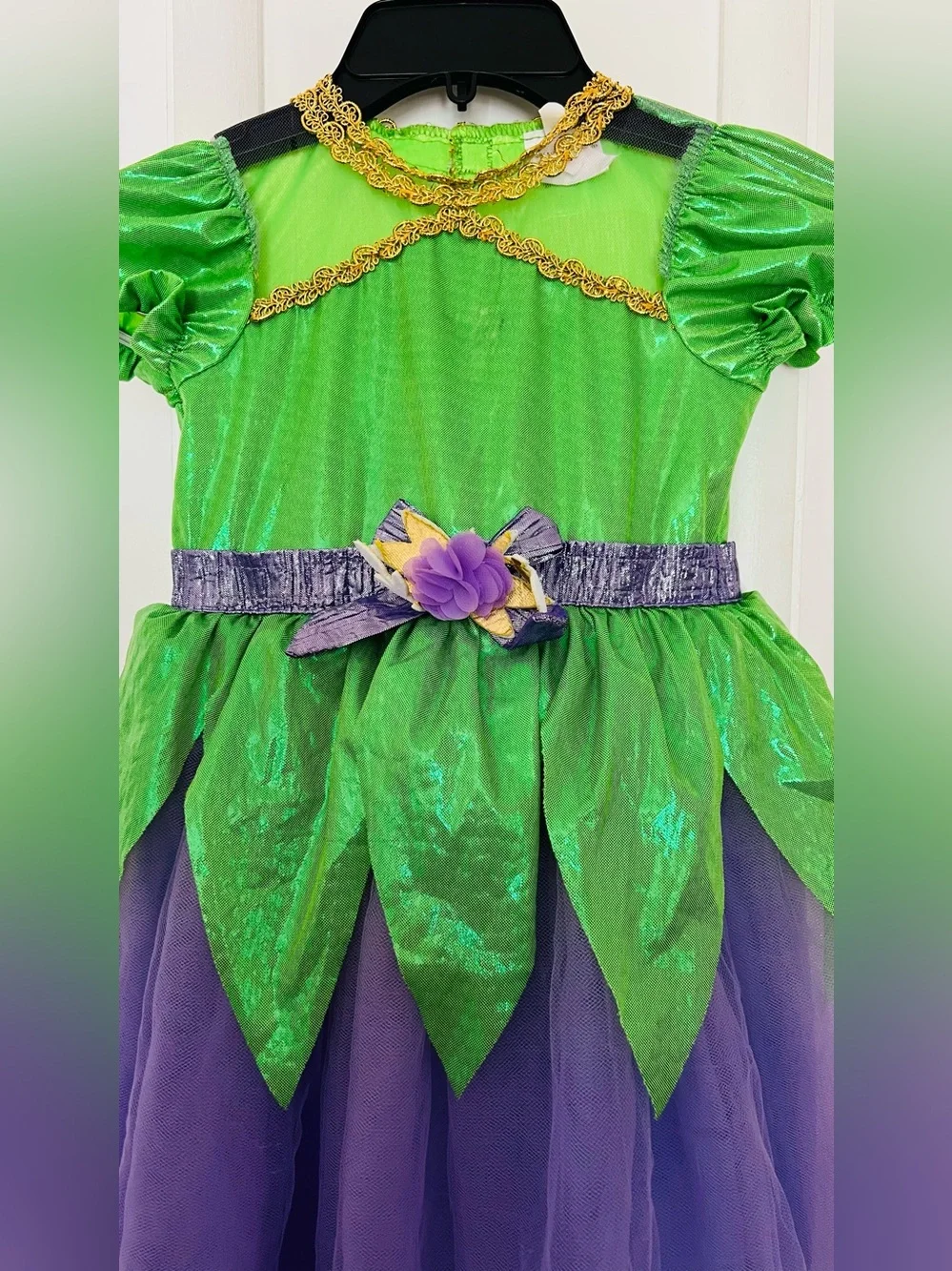 Green and Purple Floral Fairy girls Costume Dress size 2-4 years - Picture 3 of 10